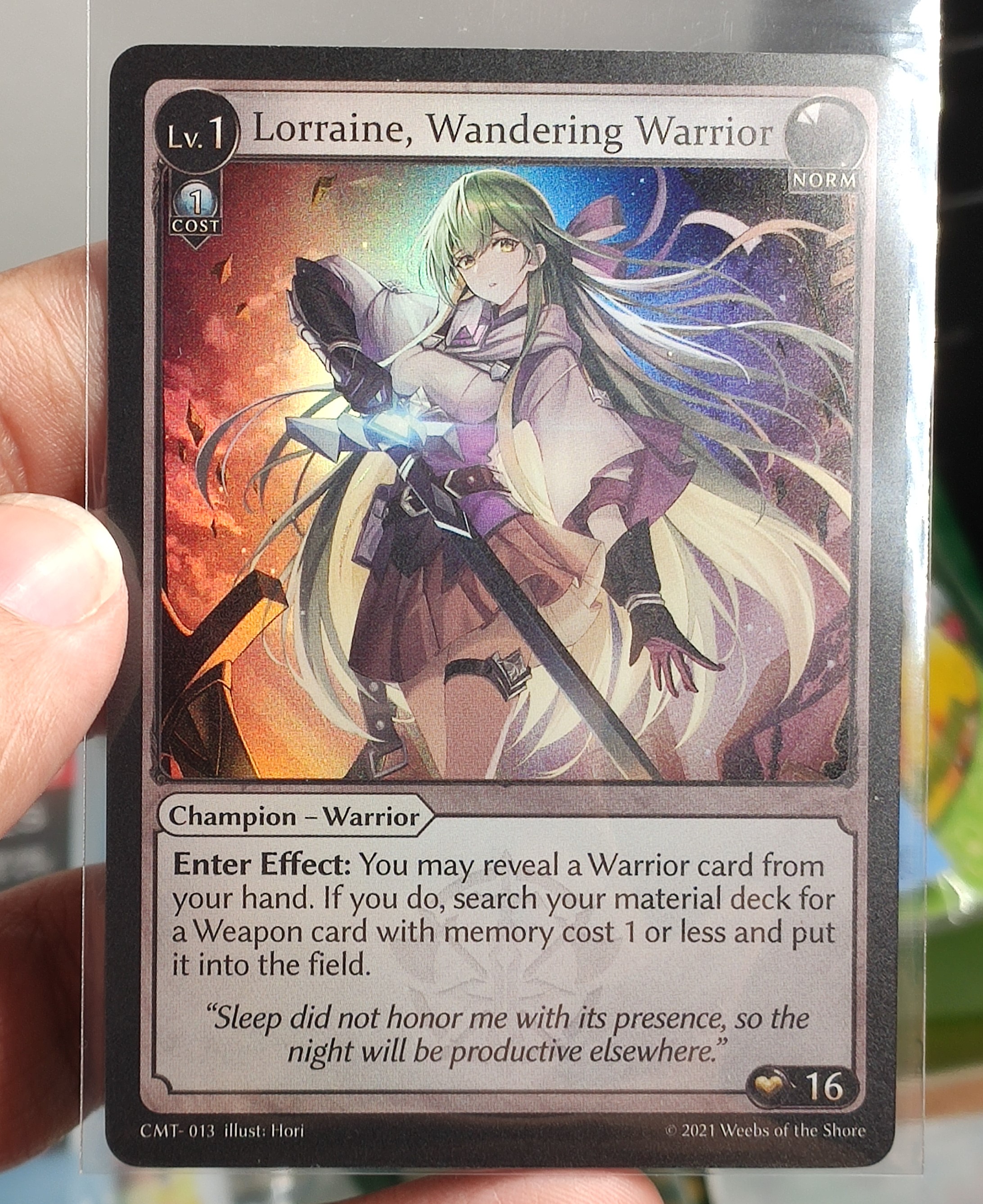 Lorraine, Wandering Warrior (CMT-013) matte foil.