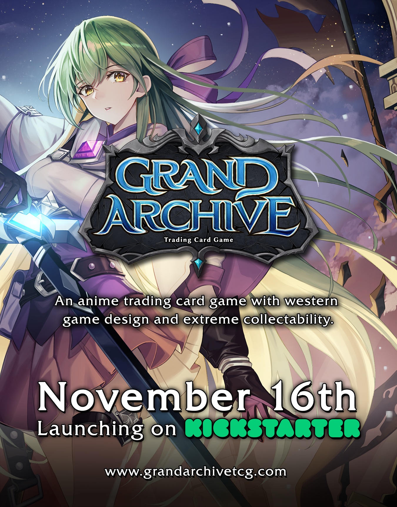 Grand Archive Kickstarter store flyer (front).