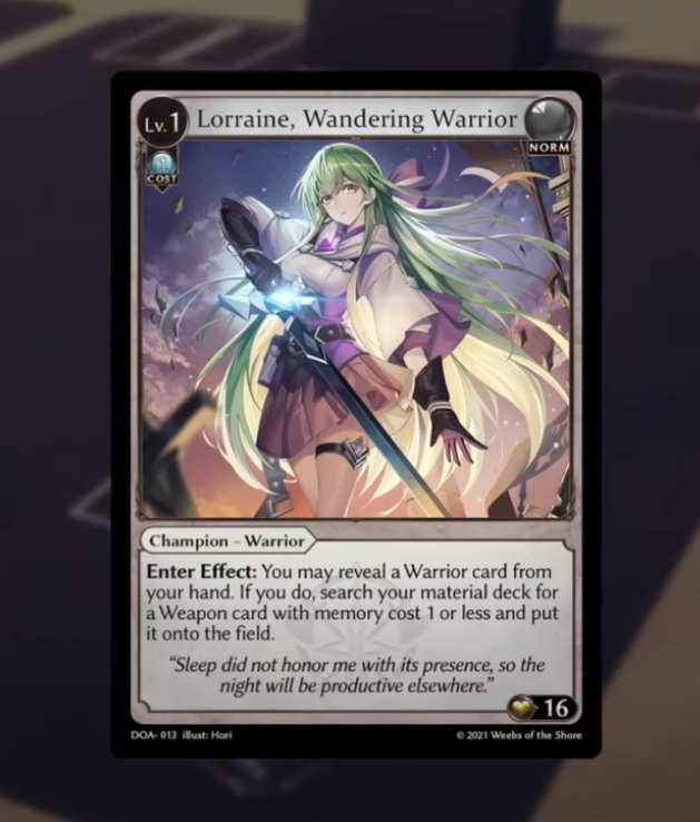 Lorraine, Wandering Warrior DOA-013.