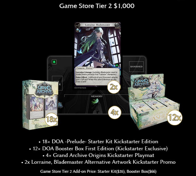 Game Store Tier 1 Kickstarter graphic.