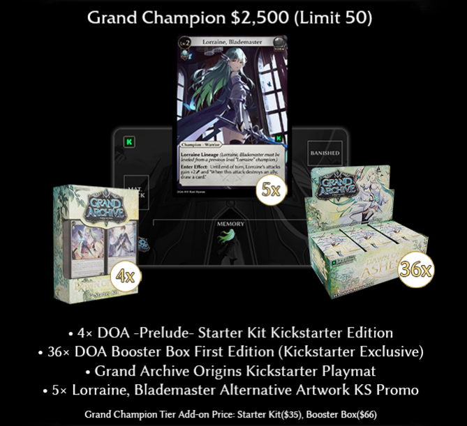 Grand Champion Tier Kickstarter graphic.