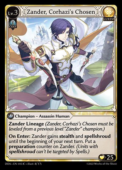 Zander, Corhazi's Chosen